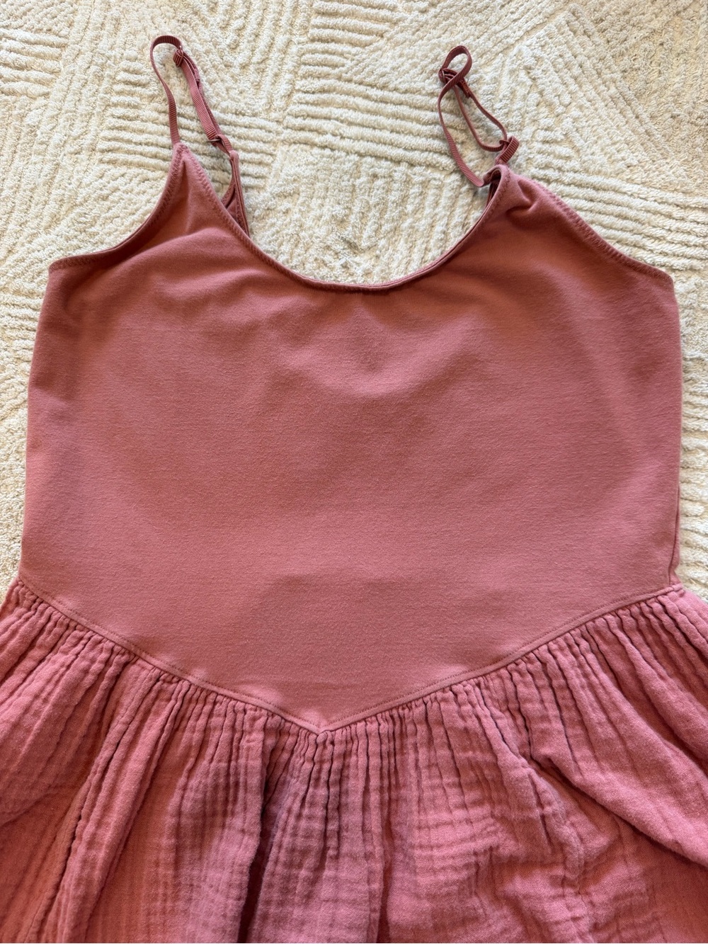 Aerie Dusty Rose Midi Maxi Dress Size Medium Boho Gauze Cotton Sleeveless - Picture 6 of 6